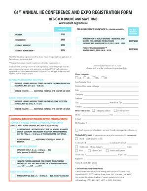 IIE Annual Conference Registration Form
