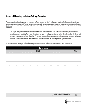 Financial Planning and Goal-Setting Worksheet