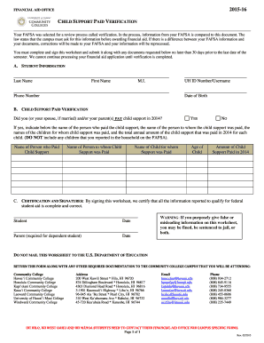 Child Support Paid Verification Form