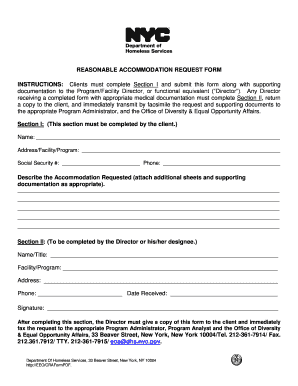 Reasonable Accommodation Request Form
