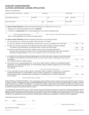 Alcohol Beverage License Application