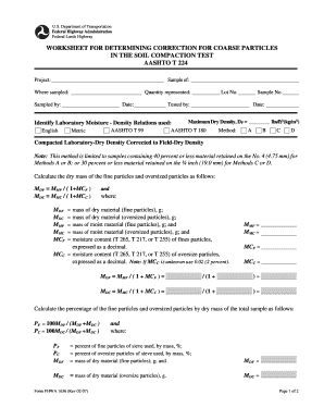FHWA 1636 Soil Compaction Test Worksheet