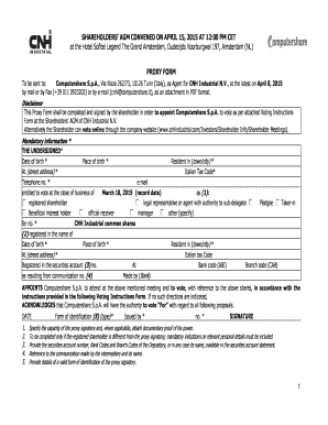 CNH Industrial Proxy Form