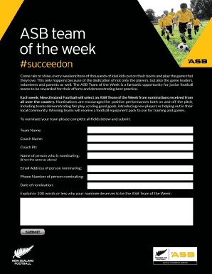 ASB Team of the Week Nomination Form