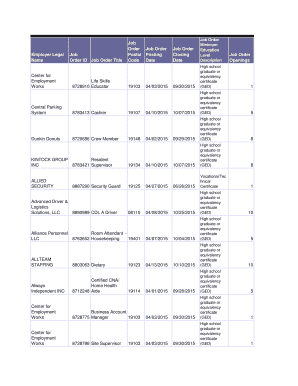 Job Order Form