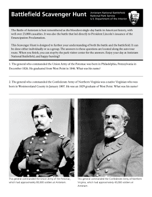 Antietam National Battlefield Scavenger Hunt