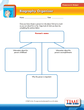 My biography in english example - Biography Organizer - Time for Kids