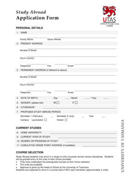 Study Abroad Application Form
