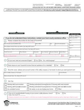 Pennsylvania Low Income Home Energy Assistance Program Application