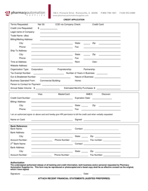Credit Application Form