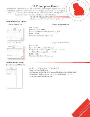 Georgia Prescription Form