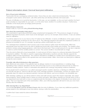 Patienteninformation: Zervikale Facettengelenksinfiltration