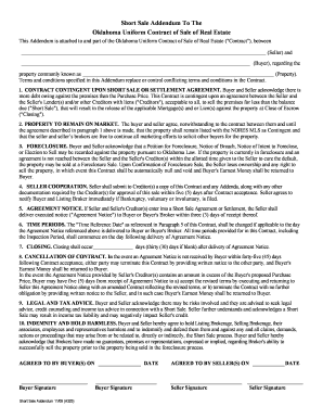 Oklahoma Short Sale Addendum