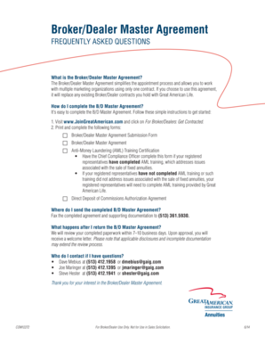Broker/Dealer Master Agreement