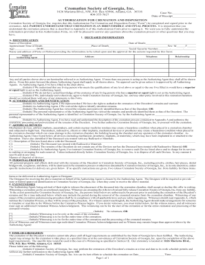Georgia Cremation Authorization Form
