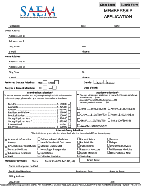SAEM Membership Application Form
