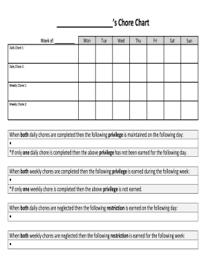 Chore Chart for Kids