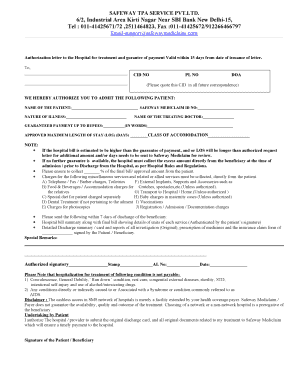 Authorization Letter for Hospital Treatment