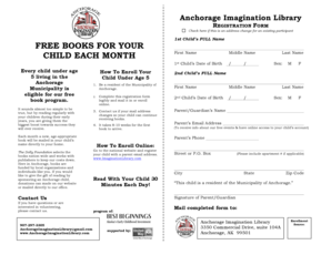 Anchorage Imagination Library Registration Form
