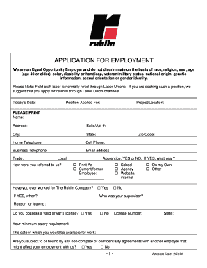 Application for Employment