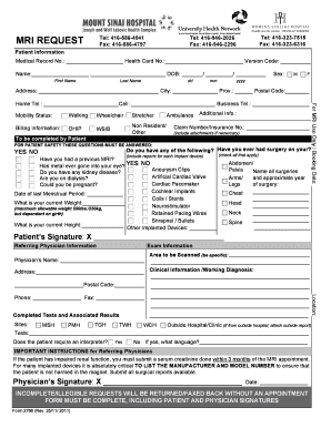 MRI Request Form