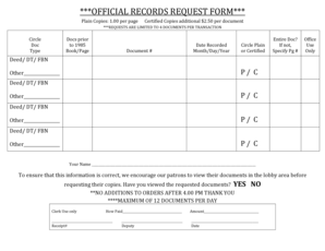Official Records Request Form
