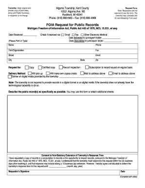 Michigan FOIA Request Form