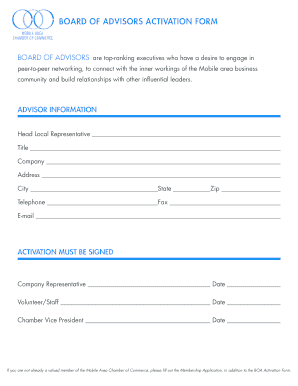 Mobile Area Chamber of Commerce Membership Application