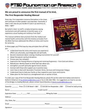 First Responder Healing Manual Order Form