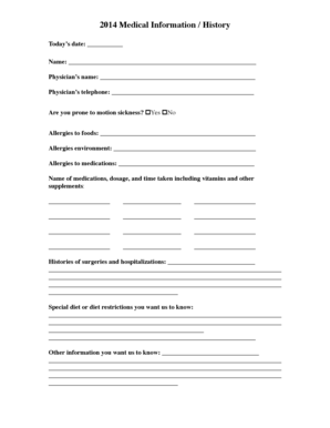 Medical History Form