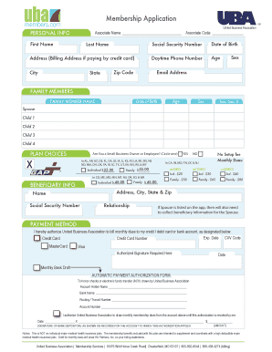 United Business Association Membership Application