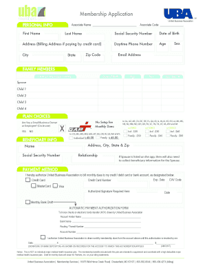 United Business Association Membership Application