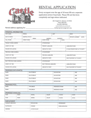 Rental Application Form