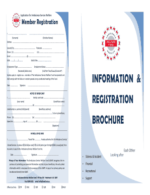Ambulance Service Welfare Fund Membership Application