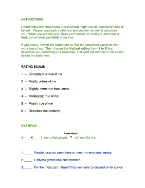 Psychological Self-Assessment Form