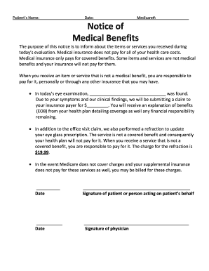 Notice of Medical Benefits