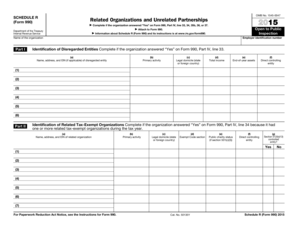 Schedule R Form 990 Related Organizations