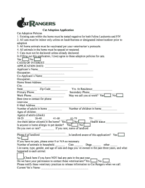 Cat Adoption Application Form