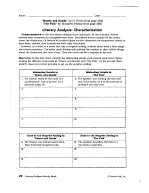 Literary Analysis Activity Book