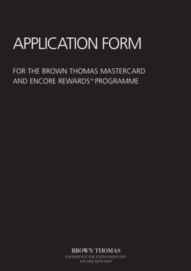 Brown Thomas MasterCard Application Form