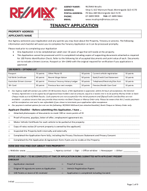 Queensland Tenancy Application Form