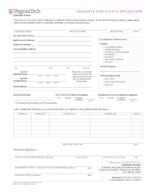 Graduate Certificate Application