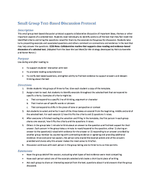 Small Group Text-Based Discussion Protocol