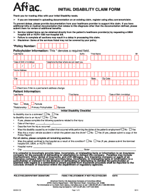 Aflac Initial Disability Claim Form