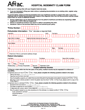 Aflac Hospital Indemnity Claim Form