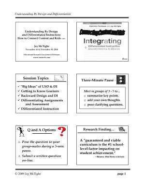 Understanding By Design and Differentiation