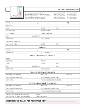 Patient Information Form