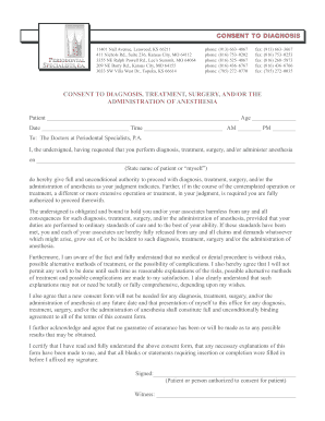 Consent to Diagnosis and Treatment