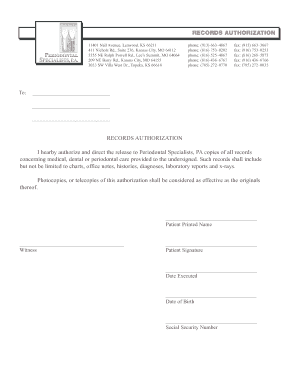 Records Authorization Form