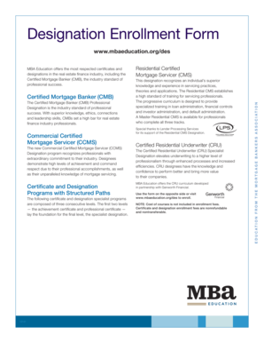 MBA Education Designation Enrollment Form